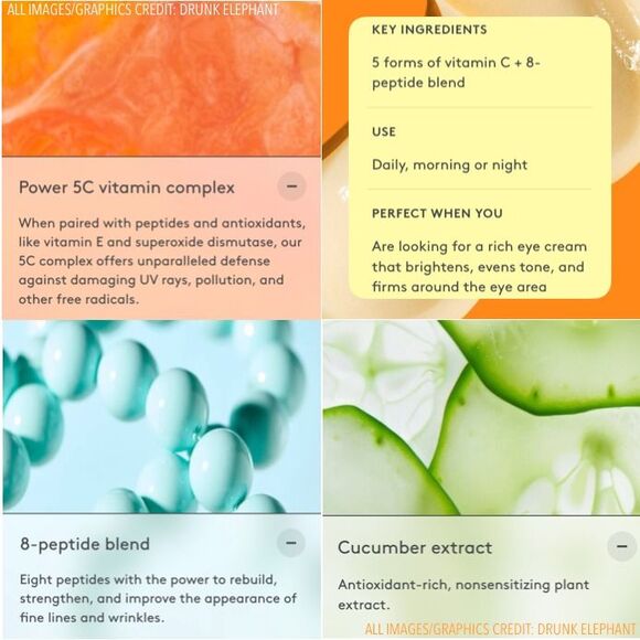 NIB Drunk Elephant C-Tango Multivitamin Eye Cream Peptides Vitamin C Firming - Picture 4 of 11